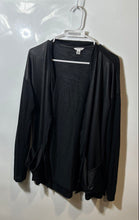 Load image into Gallery viewer, Calvin Klein Womens Black Long Sleeve Pockets Open Front Cardigan Sweater Size M
