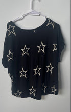 Load image into Gallery viewer, Buffalo David Bitton Womens Black Star Print Short Sleeve Blouse Top Size Large
