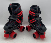 Load image into Gallery viewer, Roller Derby Boys Black And Red Adjustable Four Wheeled Roller Skates Size J12-2
