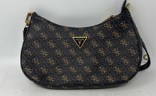 Load image into Gallery viewer, Guess Womens Alexie Black Signature Print Inner Pocket Top Zip Shoulder Handbag
