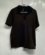 Load image into Gallery viewer, Boss Mens Dark Brown Black Printed Short Sleeve Collared Polo Shirt Size L
