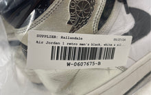 Load image into Gallery viewer, Authentic Nike Womens Air Jordan Retro 1 High Black Silver Tone Sneaker Shoes 9
