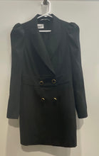 Load image into Gallery viewer, Zara Womens Black Long Sleeve Double Breasted Button Front Mini Dress Size M

