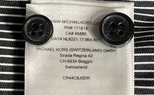 Load image into Gallery viewer, Michael Kors Mens White Black Slim Fit Long Sleeve Button-Up Shirt Size L
