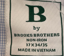 Load image into Gallery viewer, Brooks Brothers Mens Blue Long Sleeve Collared Dress Shirt Size 17 34-35
