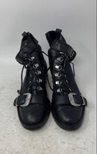Load image into Gallery viewer, Schutz Womens Black Leather Adjustable Strap Lace-Up Ankle Motorcycle Boots 5 B
