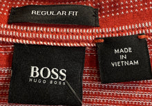 Load image into Gallery viewer, Hugo Boss Mens Red Striped Print Cotton Short Sleeve Polo Shirt Size L
