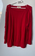Load image into Gallery viewer, Michael Kors Womens Red And White Long Sleeve Round Neck Blouse Top Size 0X
