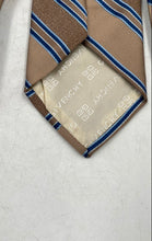 Load image into Gallery viewer, Givenchy Monsieur Mens Brown Blue Striped Adjustable Long Designer Tie
