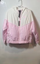 Load image into Gallery viewer, Nike Womens White Pink Hooded Pockets Zipper Windbreaker Jacket Size XL With Tag
