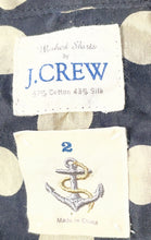 Load image into Gallery viewer, J.Crew Womens Black Beige Polka Dot Long Sleeve Split Neck Blouse Top Size 2
