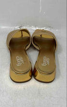 Load image into Gallery viewer, Franco Sarto Womens Gold Slip-On Block Slide Sandals Size 9M
