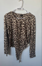 Load image into Gallery viewer, Banana Republic Womens Brown Black Printed Long Sleeve One-Piece Bodysuit Size M
