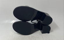 Load image into Gallery viewer, Melissa Womens Shiny Black Rhinestone Block Heel Ankle Strap Sandals Size 8
