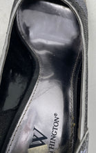 Load image into Gallery viewer, Worthington Womens Lana Silver Black Gray Glitter Peep Toe Pump Heels Size 7M

