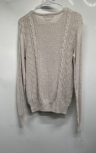 Load image into Gallery viewer, Zara Mens Beige Long Sleeve Cable-Knit Crew Neck Pullover Sweater Size Medium
