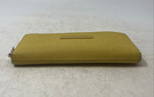 Load image into Gallery viewer, Mario Hernandez Womens Yellow Pebbled Leather Accordion Zip-Around Wallet
