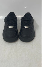 Load image into Gallery viewer, Nike Kids Air Force 1 Low FN0237-001 Black Leather Sneakers Shoes Size 8C
