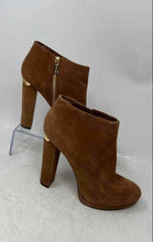 Load image into Gallery viewer, Michael Kors Womens Haven Brown Leather Side Zip Ankle Booties Size 8 M
