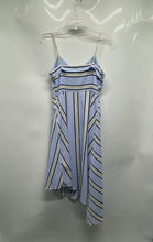 Load image into Gallery viewer, Banana Republic Womens Blue Striped Sleeveless Asymmetrical A-Line Dress Size 4
