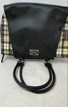 Load image into Gallery viewer, Nine West Womens Black Leather Double Handle Pockets Zip Top Lined Tote Handbag
