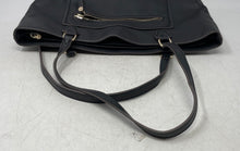 Load image into Gallery viewer, Liz Claiborne Womens Black Leather Inner Pocket Double Handle Tote Bag
