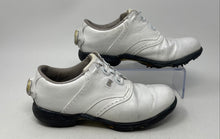 Load image into Gallery viewer, FootJoy Mens DryJoys White Leather Low Top Golf Spikes Shoes Size 7M

