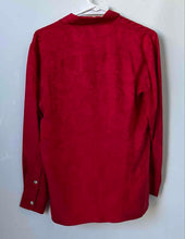 Load image into Gallery viewer, Chico's Womens Red Floral Print Silk Long Sleeve Button-Up Shirt Size 0
