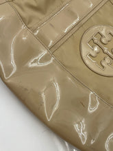 Load image into Gallery viewer, Authentic Tory Burch Womens Beige Coated Twill Mini Tote Purse Worn Stained
