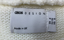 Load image into Gallery viewer, Asos Design Womens Off White Smiley Face Long Sleeve Pullover Sweater Size 0
