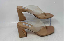 Load image into Gallery viewer, Steve Madden Womens Feeva Clear Beige Block Heel Slip-On Thong Sandals Size 6.5M
