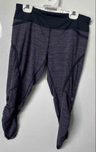 Load image into Gallery viewer, Lululemon Womens Purple Black Striped Activewear Capri Leggings Size 6
