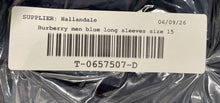 Load image into Gallery viewer, Authentic Burberry Mens Blue Long Sleeve Collared Dress Shirt Size 15
