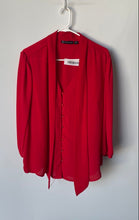 Load image into Gallery viewer, New York &amp; Company Womens Red Long Sleeve Button-Front Blouse Top Size XL
