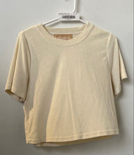 Load image into Gallery viewer, Araminta James Womens Ivory Cotton Short Sleeve Crew Neck T-Shirt Size S
