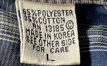 Load image into Gallery viewer, Pierre Cardin Mens Blue Gray Plaid Collared Short Sleeve Button-Up Shirt Size L
