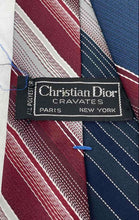 Load image into Gallery viewer, Christian Dior Mens Multicolor Striped Adjustable Pointed Tie One Size
