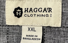 Load image into Gallery viewer, Haggar Mens Gray Check Short Sleeve Collared Pockets Button-Up Shirt Size XXL
