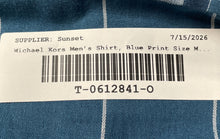 Load image into Gallery viewer, Michael Kors Mens Blue Plaid Cotton Classic Fit Long Sleeve Button-Up Shirt Sz M
