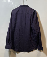 Load image into Gallery viewer, Alfani Mens Purple Striped Long Sleeve Spread Collar Fitted Dress Shirt Size L
