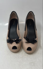 Load image into Gallery viewer, Melissa Womens Queen Pink Black Peep Toe Slip-On Wedge Pump Heels Size 6
