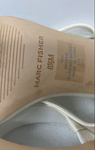 Load image into Gallery viewer, Marc Fisher Womens Zasha White Patent Leather Block Heel Slide Sandals Size 8.5M
