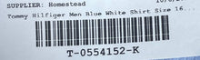 Load image into Gallery viewer, Tommy Hilfiger Mens Blue White Long Sleeve Collared Dress Shirt Size 16 1/2
