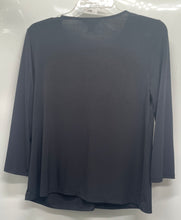 Load image into Gallery viewer, Liz Claiborne Womens Black Front Knot Long Sleeve Blouse Top Size PM
