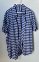 Load image into Gallery viewer, Tasso Elba Mens Blue Striped Print Cotton Short Sleeve Button-Up Shirt Size XXL
