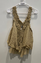 Load image into Gallery viewer, Zara Womens Brown Sleeveless V-Neck Ruffle Pullover Tank Top Size Large
