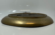Load image into Gallery viewer, Antique Farmer Plowing A Field Scene Relief Brass-Tone Wall Hanging Plate
