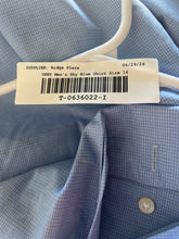 Load image into Gallery viewer, DKNY Mens Sky Blue Plaid Cotton Pointed Collar Long Sleeve Dress Shirt Size 16
