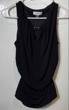 Load image into Gallery viewer, Calvin Klein Womens Black Keyhole Neck Sleeveless Regular Fit Blouse Top Size M
