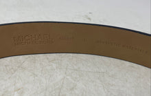 Load image into Gallery viewer, Michael Kors Womens Dark Gray Monogram Faux Leather MK Buckle Waist Belt Size L
